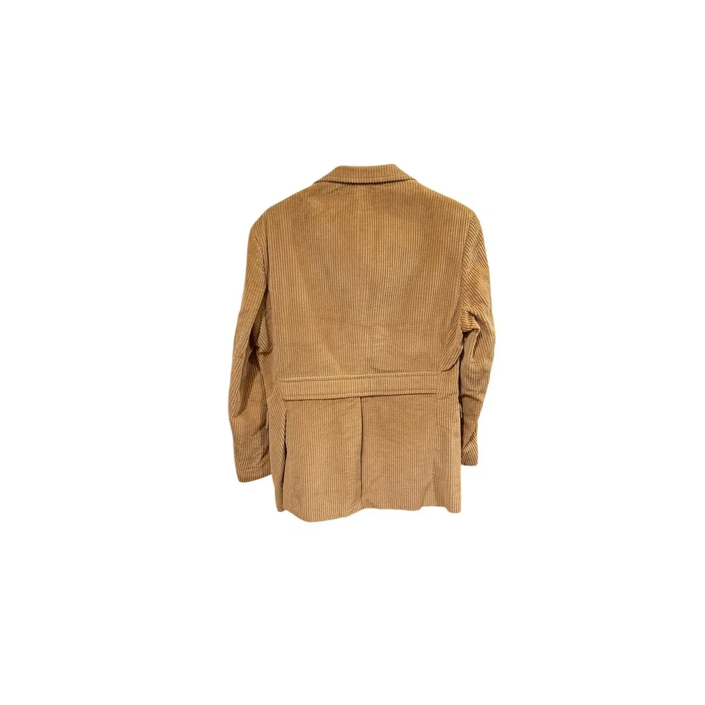 Vtg 70s Hudson's Academia‎ Darwood Corduroy Blazer Tan Belted Back Sport Coat L